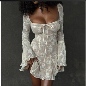 House of CB Analissa dress - Cream color, regular length, L+ with Plus Cups